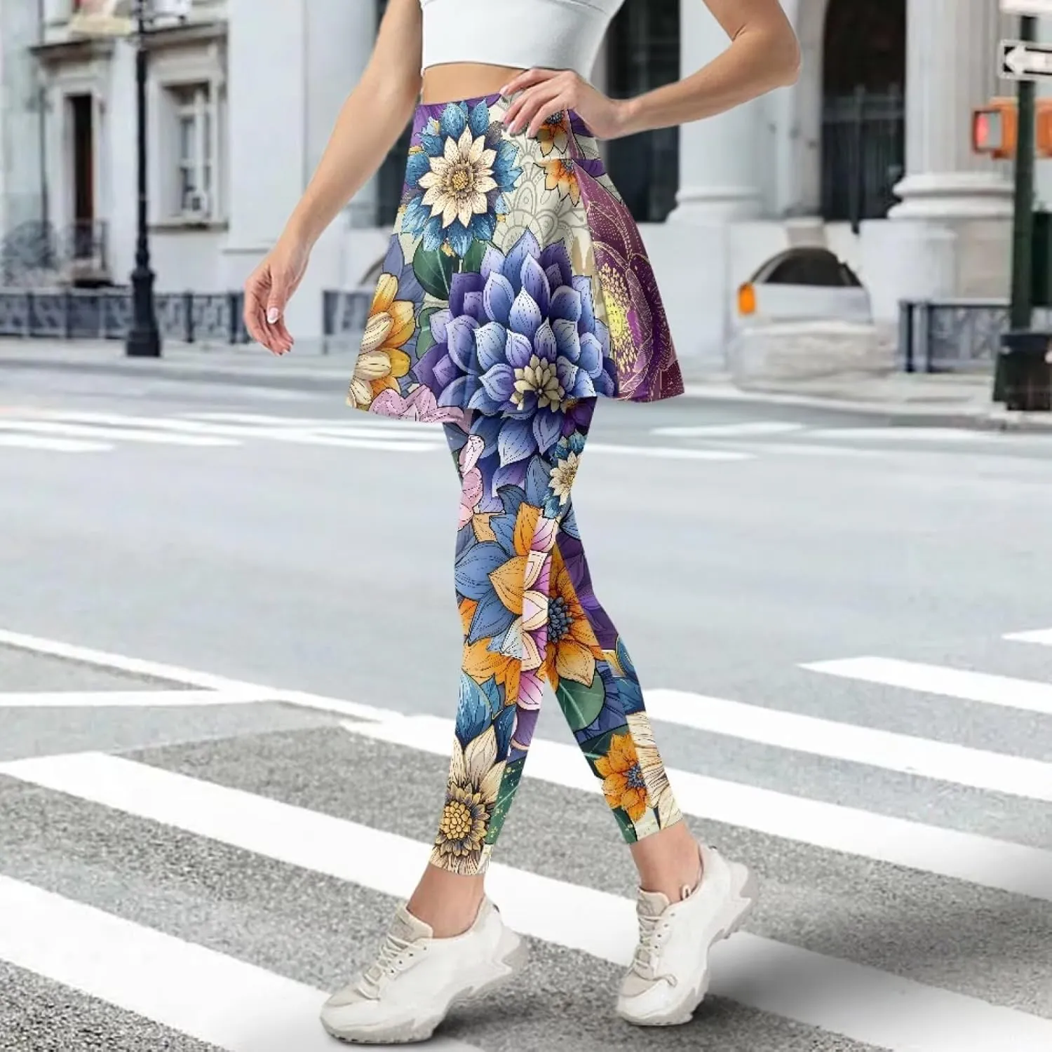 Tennis Skirt for Women Skirted Legging High Waisted Athletic Skirt Golf Yoga Athletic Clothing with Pocket