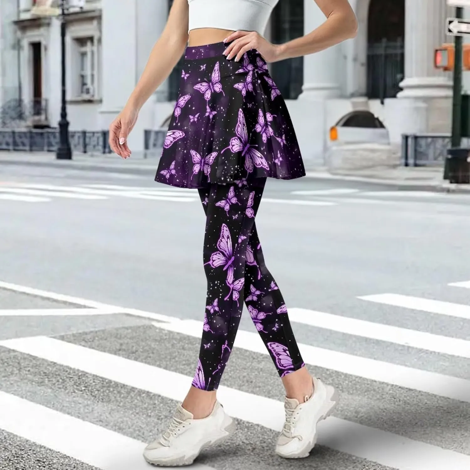 Tennis Skirt for Women Skirted Legging High Waisted Athletic Skirt Golf Yoga Athletic Clothing with Pocket
