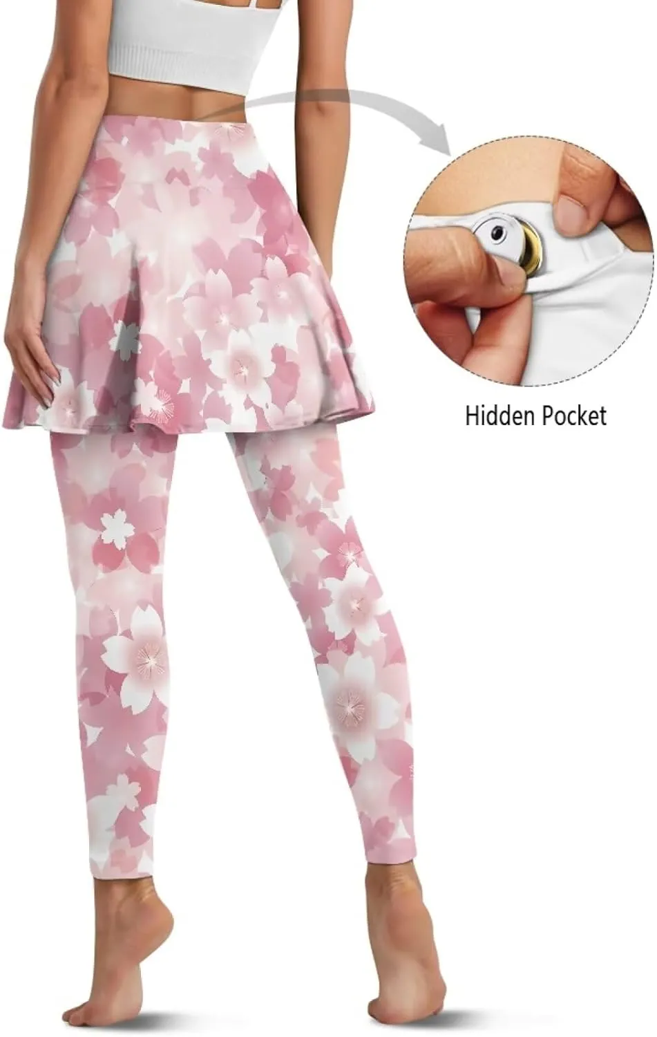 Tennis Skirt for Women Skirted Legging High Waisted Athletic Skirt Golf Yoga Athletic Clothing with Pocket