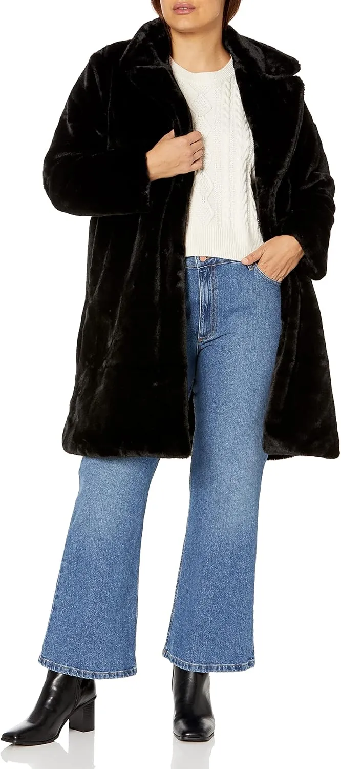 The Drop Women's Kiara Loose-Fit Long Faux Fur Coat