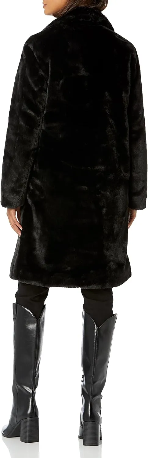 The Drop Women's Kiara Loose-Fit Long Faux Fur Coat