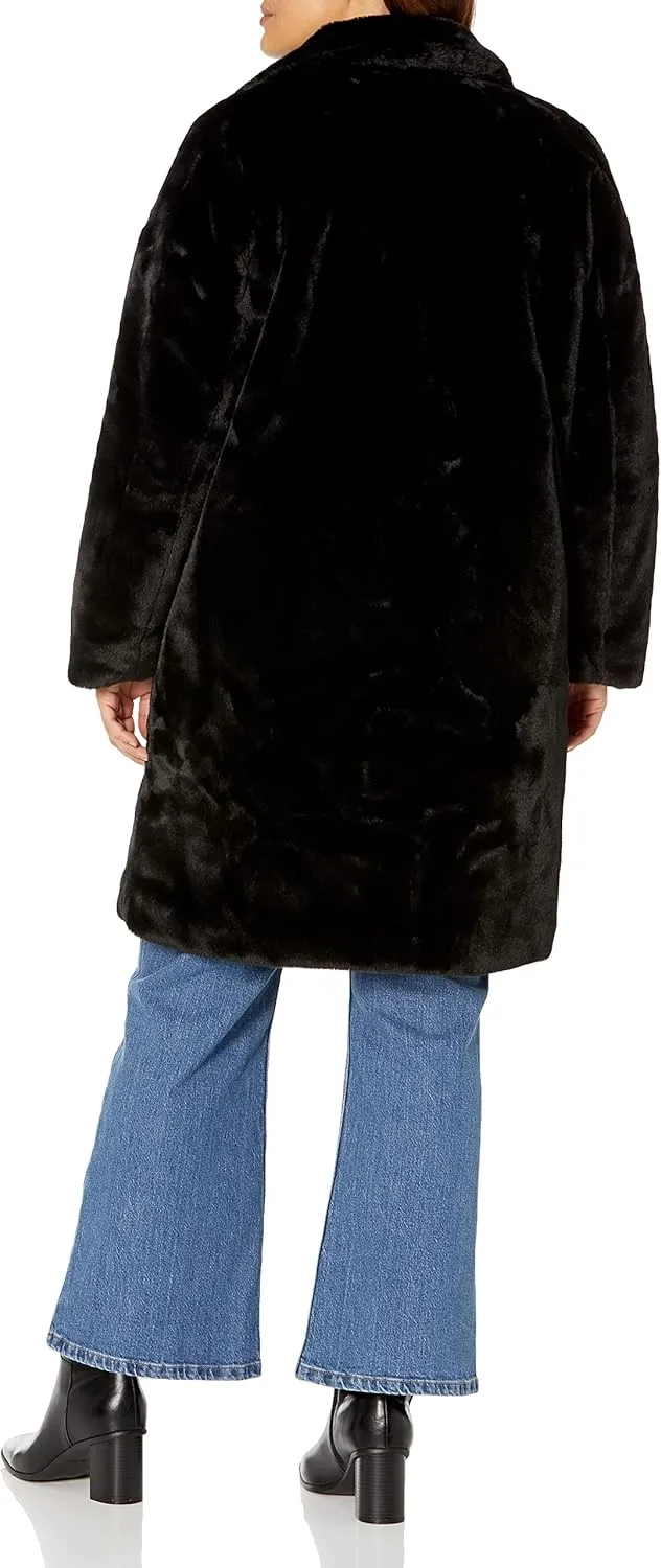 The Drop Women's Kiara Loose-Fit Long Faux Fur Coat