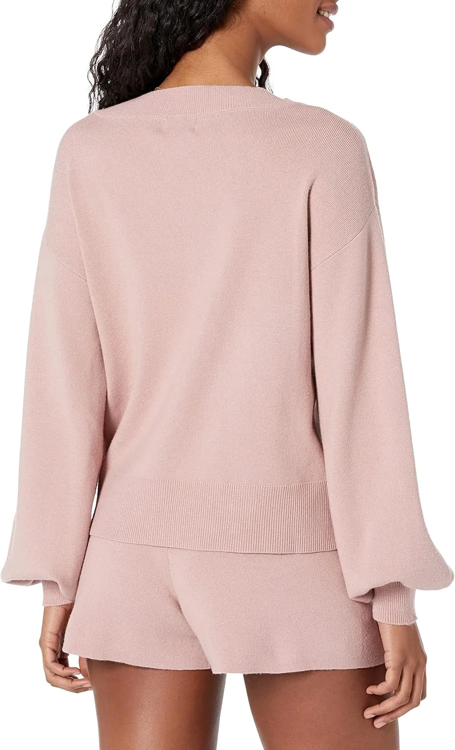 The Drop Women's Mia Bell-Sleeve Deep V-Neck Supersoft Sweater