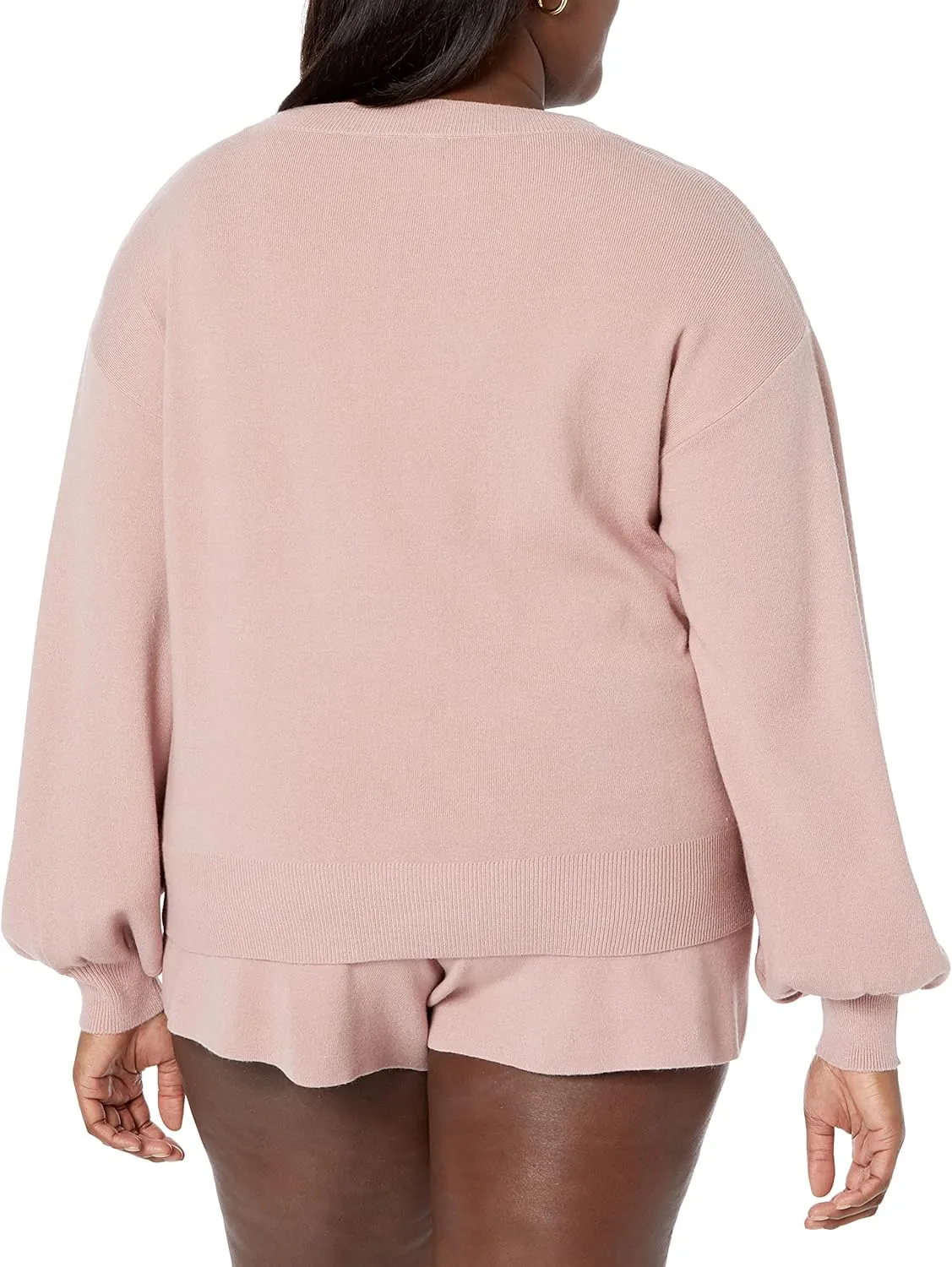 The Drop Women's Mia Bell-Sleeve Deep V-Neck Supersoft Sweater