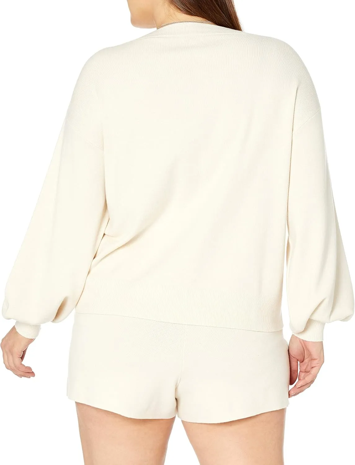 The Drop Women's Mia Bell-Sleeve Deep V-Neck Supersoft Sweater