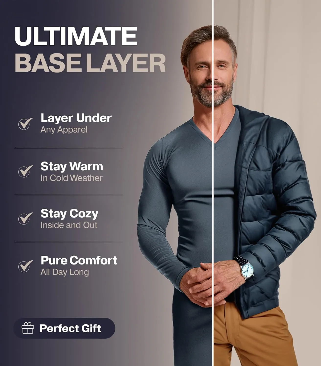 Thermajohn Long Johns Thermal Underwear for Men Fleece Lined Base Layer Set for Cold Weather