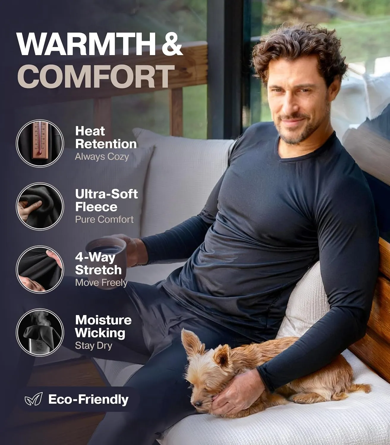 Thermajohn Long Johns Thermal Underwear for Men Fleece Lined Base Layer Set for Cold Weather