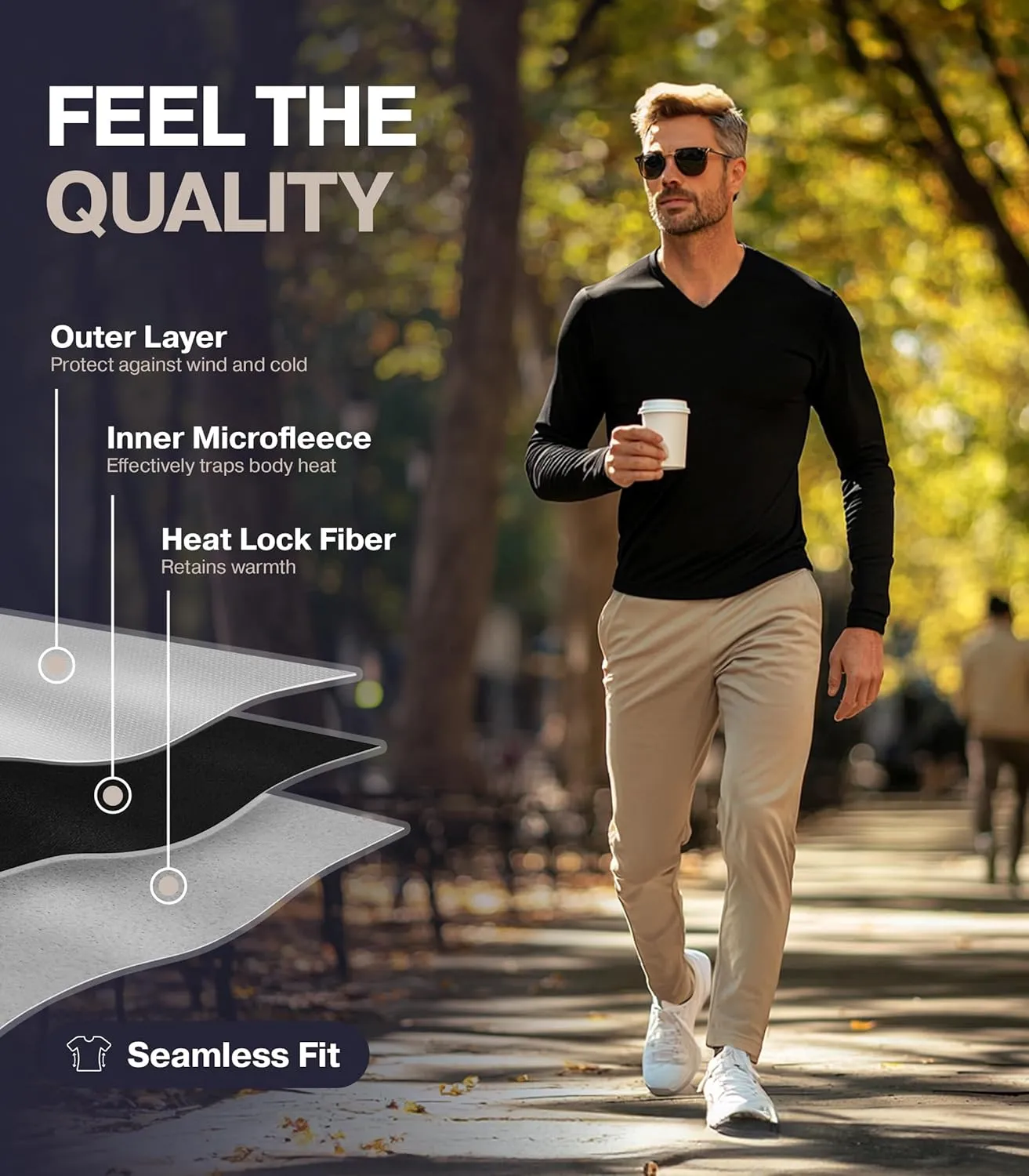 Thermajohn Long Johns Thermal Underwear for Men Fleece Lined Base Layer Set for Cold Weather