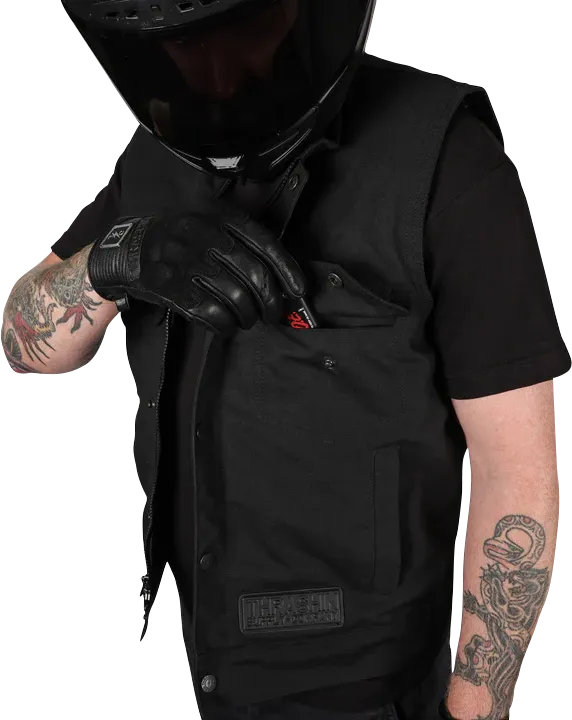 THRASHIN SUPPLY CO. Nightrider v2 Riding Vest - Black - XL - TMJ-12-11