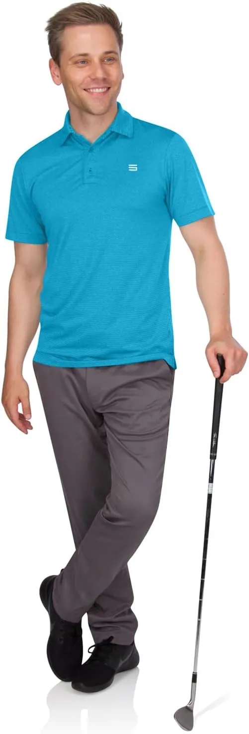 Three Sixty Six Golf Shirts for Men - Mens Quick Dry Polo Shirt - 4-Way Stretch & UPF 50