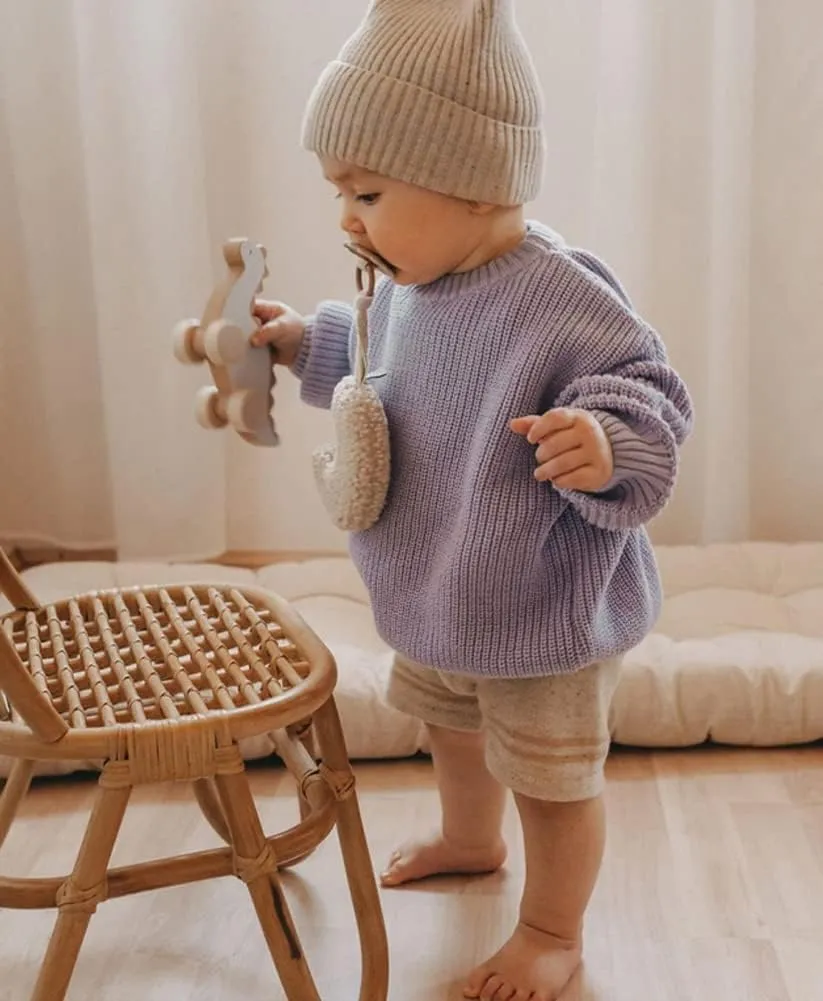 Toddler Baby Boys Girls Knitted Sweater Warm Soild Pullover Top Autumn Winter Outfits