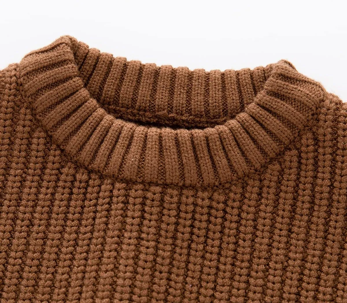 Toddler Baby Boys Girls Knitted Sweater Warm Soild Pullover Top Autumn Winter Outfits