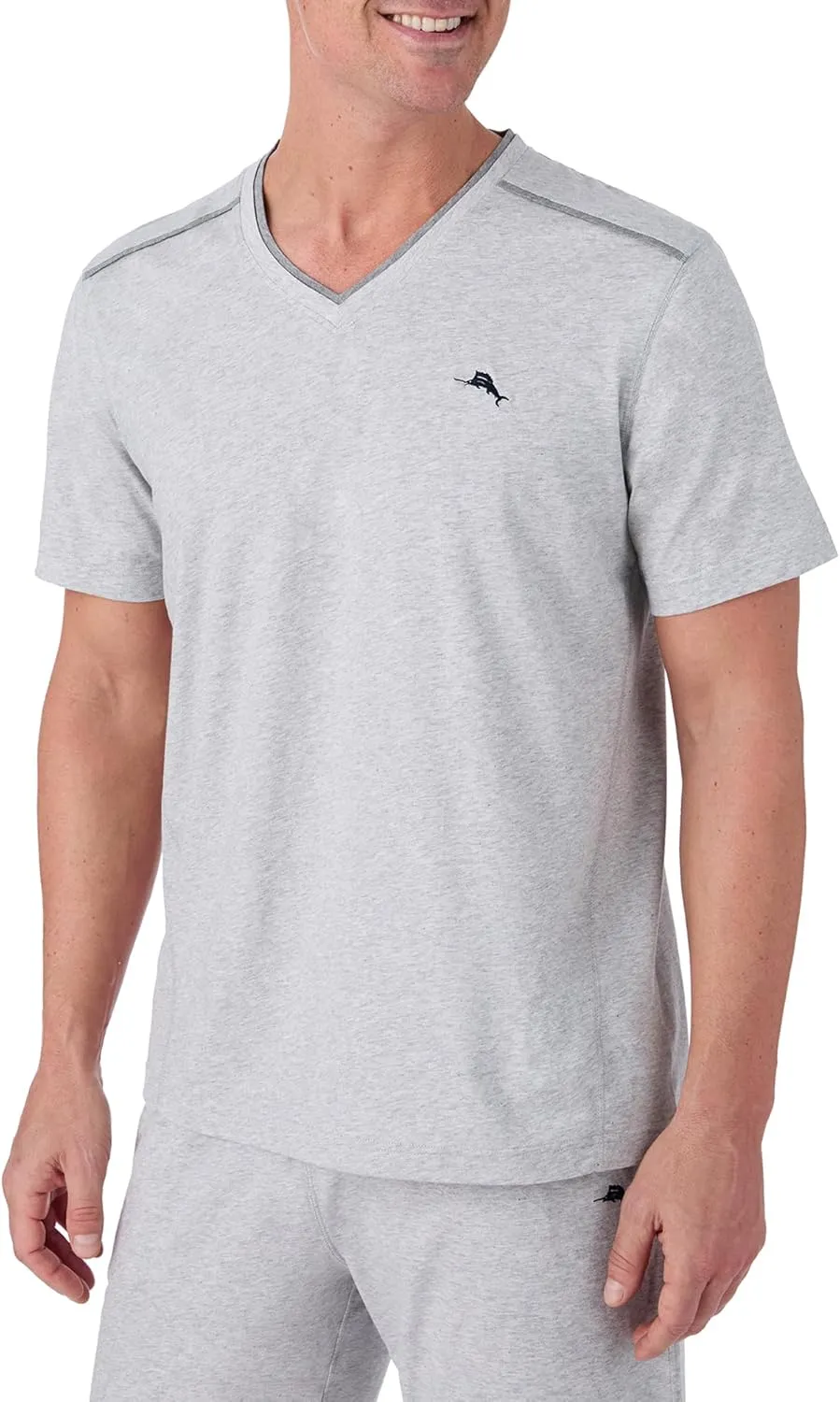 Tommy Bahama - Men's Essential T Shirt, Short Sleeve V Neck Cotton Blend Top for Sleep or Lounge