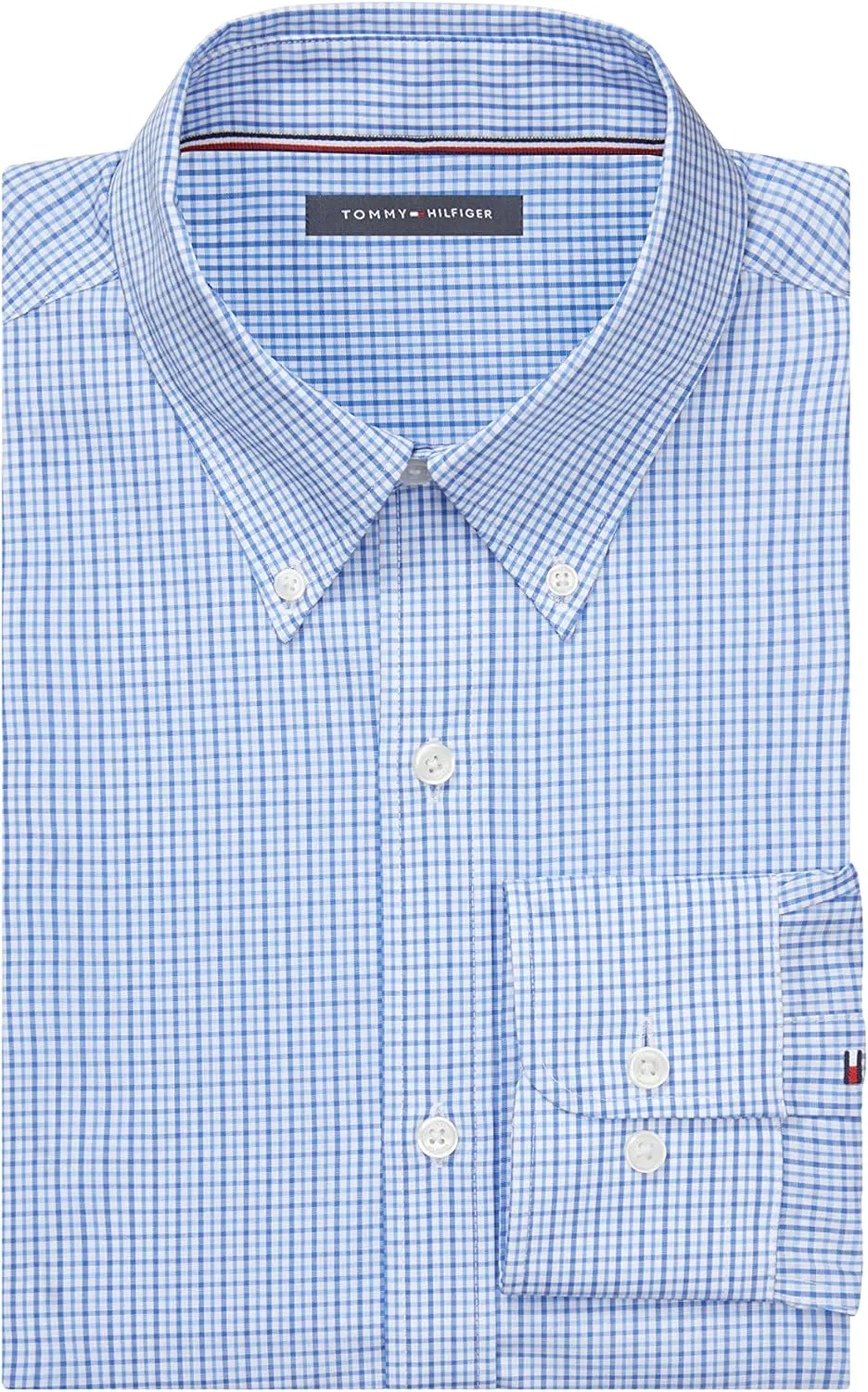 Tommy Hilfiger Men's Dress Shirt Regular Fit Stretch Twill