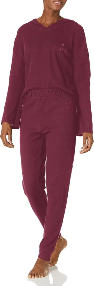 Tommy Hilfiger Women's Long Sleeve Top and Jogger Bottom Pant Pajama Set