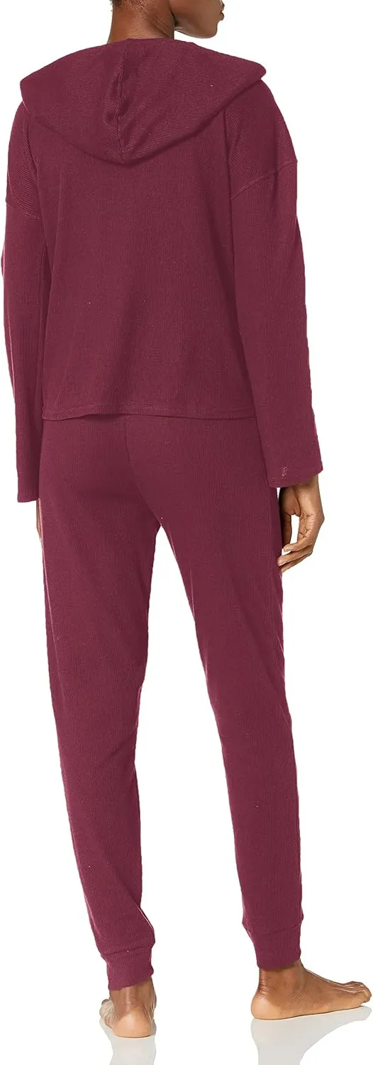 Tommy Hilfiger Women's Long Sleeve Top and Jogger Bottom Pant Pajama Set
