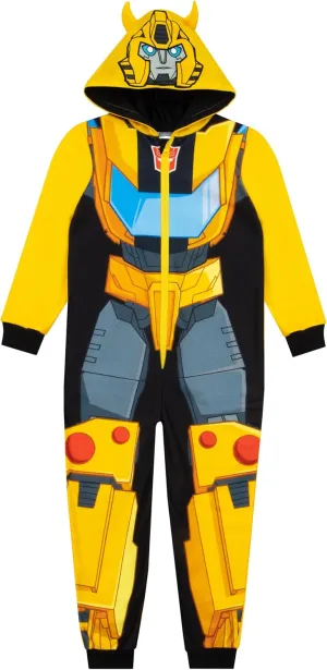 Transformers Bumblebee Fleece Onesie Pajamas for Boys | PJs | Sizes 4 To 10