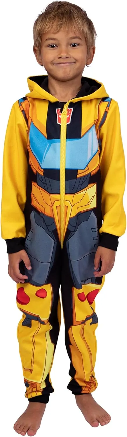 Transformers Bumblebee Fleece Onesie Pajamas for Boys | PJs | Sizes 4 To 10