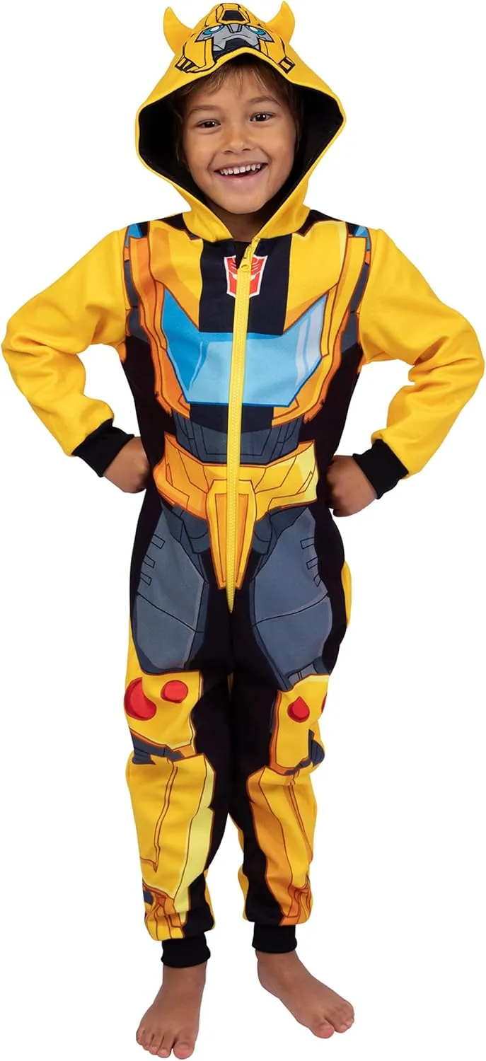 Transformers Bumblebee Fleece Onesie Pajamas for Boys | PJs | Sizes 4 To 10