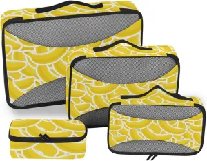 Travel Bags Organizer for Luggage 4 Set Luggage Bags Organizers Suitcase Packing Cubes for Travel Packing Cube Bananas