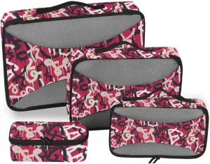 Travel Bags Organizer for Luggage 4 Set Luggage Bags Organizers Traveling Packing Cubes Packing Cube Graffiti