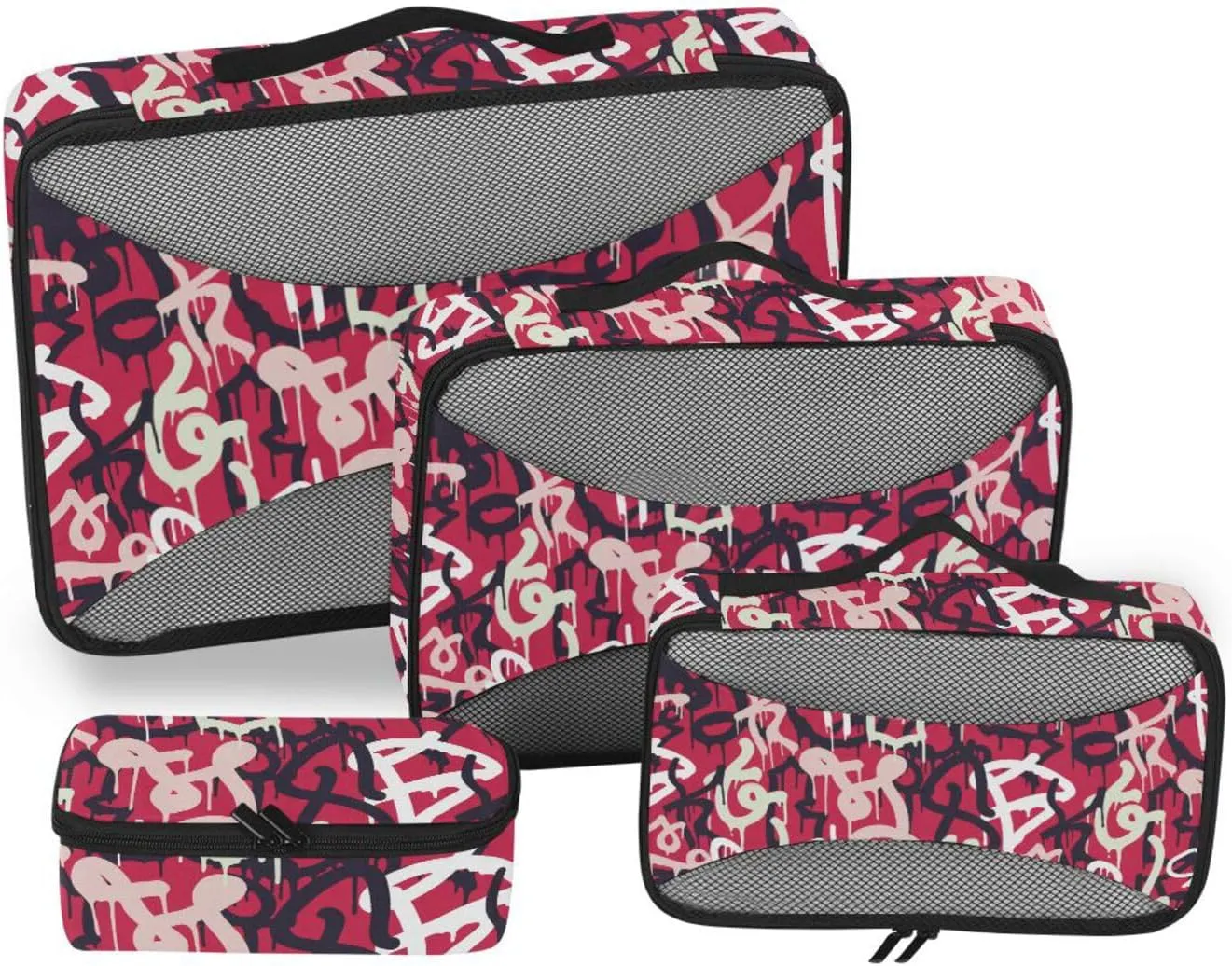 Travel Bags Organizer for Luggage 4 Set Luggage Bags Organizers Traveling Packing Cubes Packing Cube Graffiti