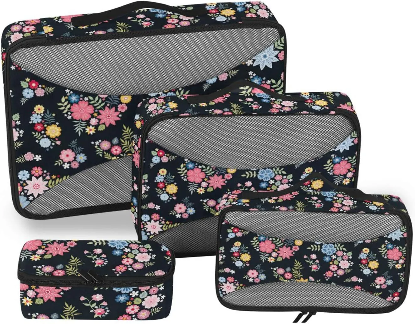 Travel Bags Organizer for Luggage 4 Set Luggage Cubes Luggage Packing Organizers Packing Cuves Floral