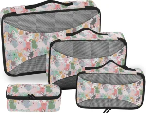 Travel Bags Organizer for Luggage 4 Set Luggage Organizers for Suitcase Suitcase Cubes for Packing Packing Cunes Kawaii Rabbit