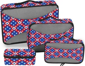 Travel Bags Organizer for Luggage Set of 4 Luggage Cubes for Packing Travel Organizer Bags for Luggage Paxking Cubes American Flag