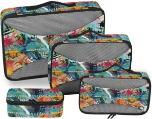 Travel Bags Organizer for Luggage Set of 4 Luggage Organizer Bags Luggage Packing Organizers Packing Cube Graffiti