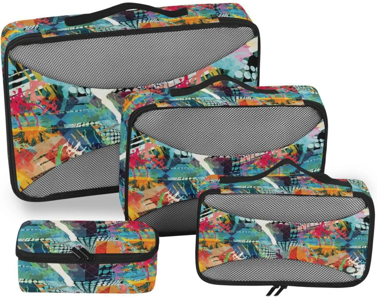 Travel Bags Organizer for Luggage Set of 4 Luggage Organizer Bags Luggage Packing Organizers Packing Cube Graffiti