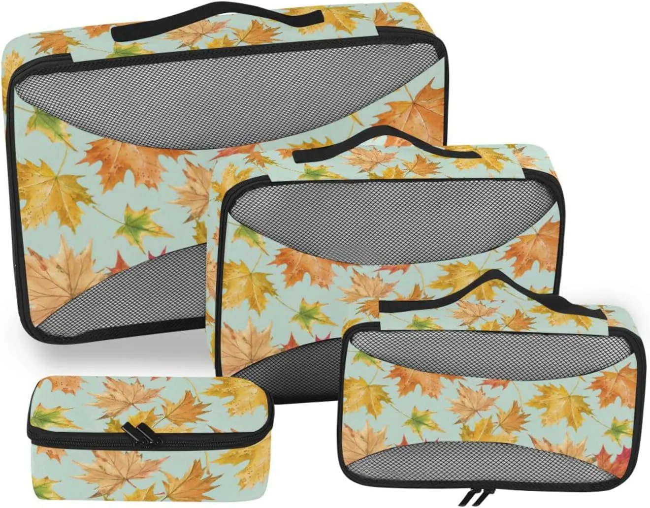 Travel Bags Organizer for Luggage Set of 4 Luggage Organizer Traveling Packing Cubes Packing Cube Autumn Watercolor Maple