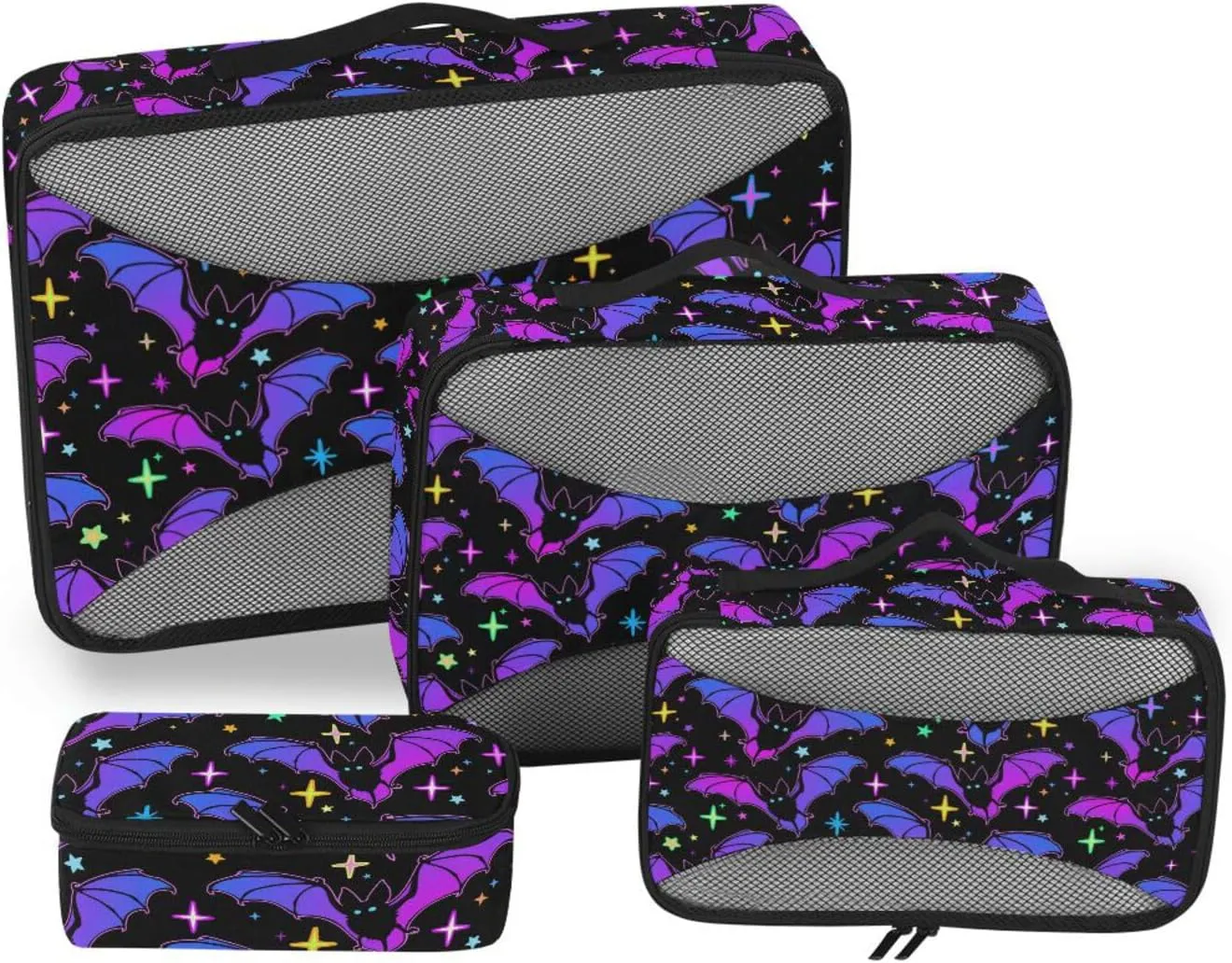 Travel Cubes 4 Set Luggage Bags Organizers Luggage Packing Cubes for Travel Paxking Cubes Black Blue Bats