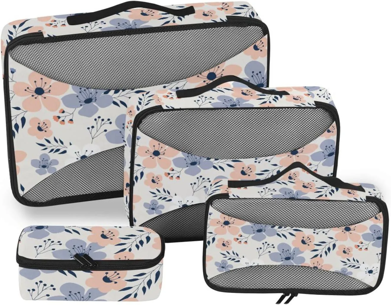 Travel Cubes 4 Set Luggage Bags Organizers Suitcase Organizers Packing Cunes Spring Flower