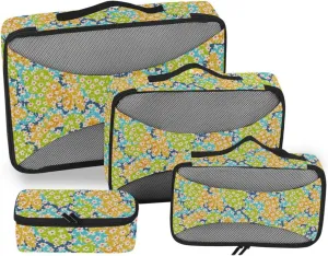 Travel Cubes 4 Set Luggage Cubes Luggage Packing Cubes for Travel Packing Cuves Botanical Floral