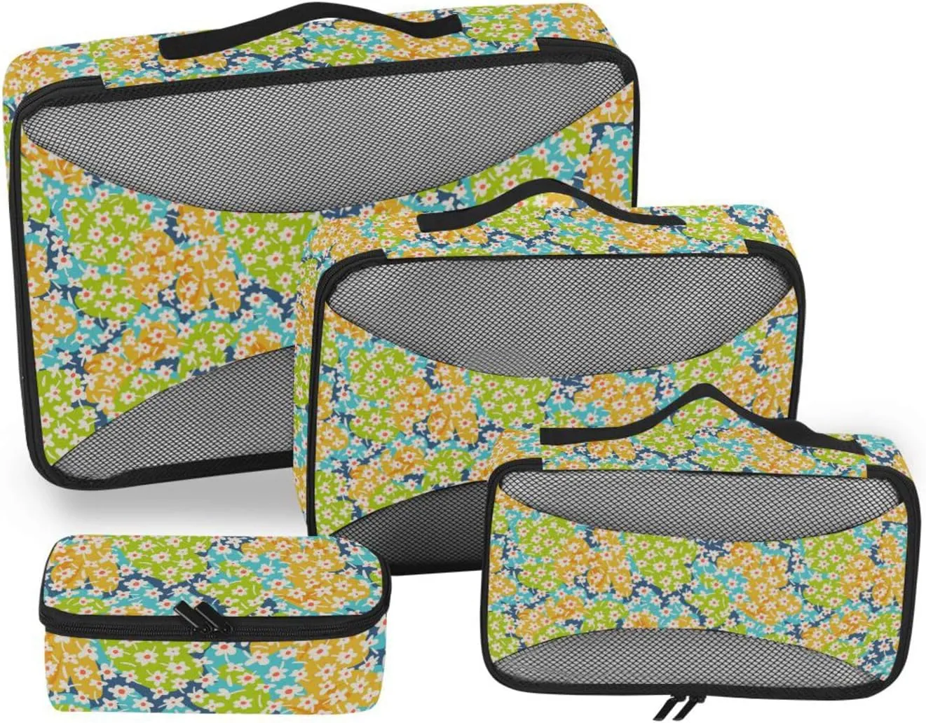 Travel Cubes 4 Set Luggage Cubes Luggage Packing Cubes for Travel Packing Cuves Botanical Floral