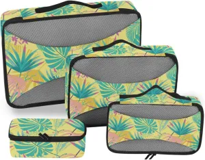 Travel Cubes 4 Set Luggage Organizer Bags Suitcase Packing Cubes for Travel Packimg Cubes Tropical