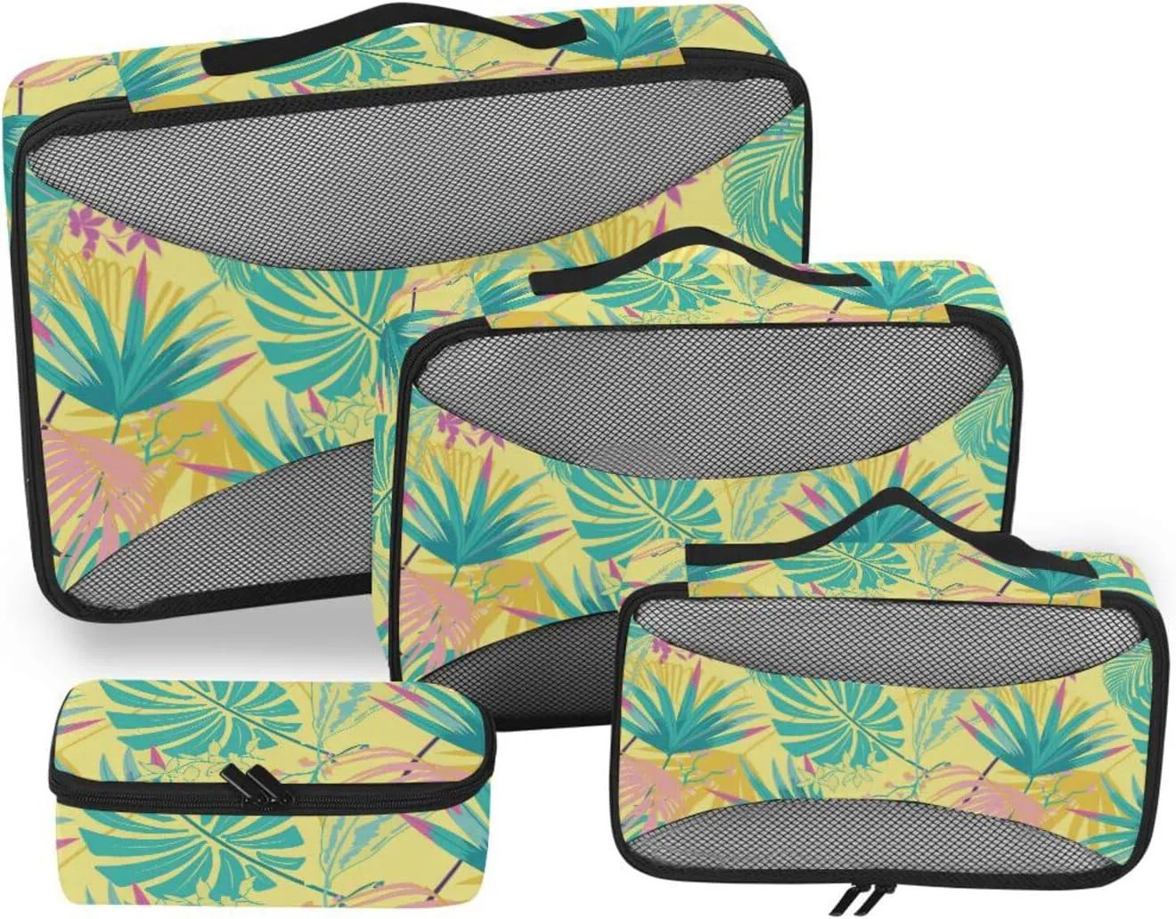 Travel Cubes 4 Set Luggage Organizer Bags Suitcase Packing Cubes for Travel Packimg Cubes Tropical
