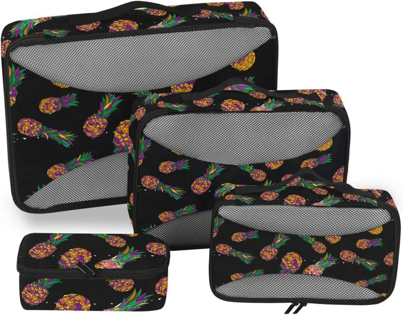 Travel Cubes 4 Set Suitcase Organizer Bags Travel Organizers Packing Cubea Colorful Pineapple
