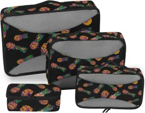 Travel Cubes 4 Set Suitcase Organizer Bags Travel Organizers Packing Cubea Colorful Pineapple
