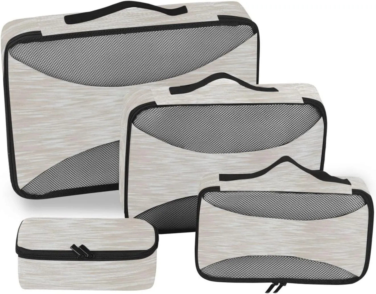 Travel Cubes 4 Set Suitcase Organizer Suitcase Cubes for Packing Oacking Cubes Linen Texture