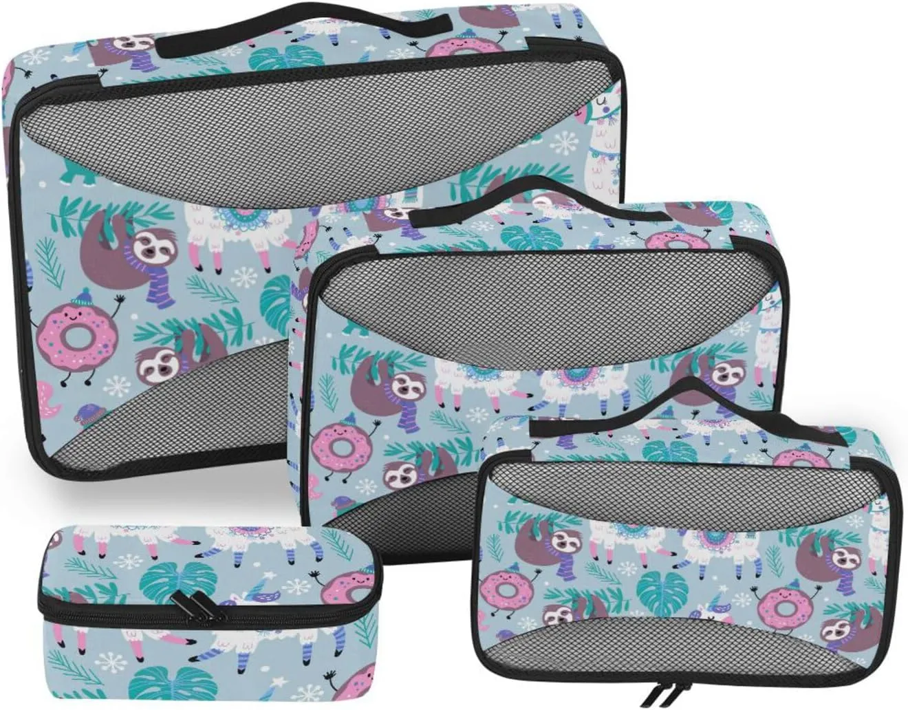 Travel Cubes for Packing 4 Set Luggage Cubes for Packing Packing Organizers for Luggage Packing Cubed Alpaca Sloth