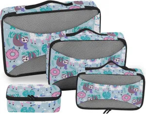Travel Cubes for Packing 4 Set Luggage Cubes for Packing Packing Organizers for Luggage Packing Cubed Alpaca Sloth