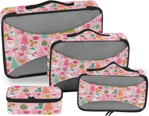 Travel Cubes for Packing 4 Set Luggage Cubes Suitcase Packing Cubes Packing Cubs Cute Cartoon Christmas