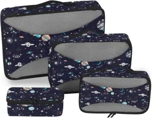 Travel Cubes for Packing 4 Set Luggage Organizer Bags Luggage Packing Cubes for Travel Packing Cubs Space Galaxy