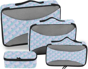 Travel Cubes for Packing 4 Set Luggage Organizers for Suitcase Suitcase Packing Cubes Packing Cubed Aqua Blue