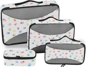 Travel Cubes for Packing 4 Set Luggage Organizers for Suitcase Travel Cubes for Luggage Packimg Cubes Colorful Prints