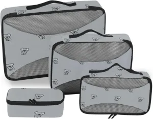 Travel Cubes for Packing 4 Set Luggage Packing Cubes Packing Cubes for Travel Women Packing Cubed Cute Koala