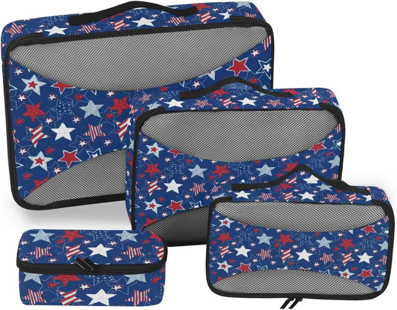 Travel Cubes for Packing 4 Set Suitcase Organizer Travel Cubes for Packing Carry on Bag Pqcking Cubes American Flag