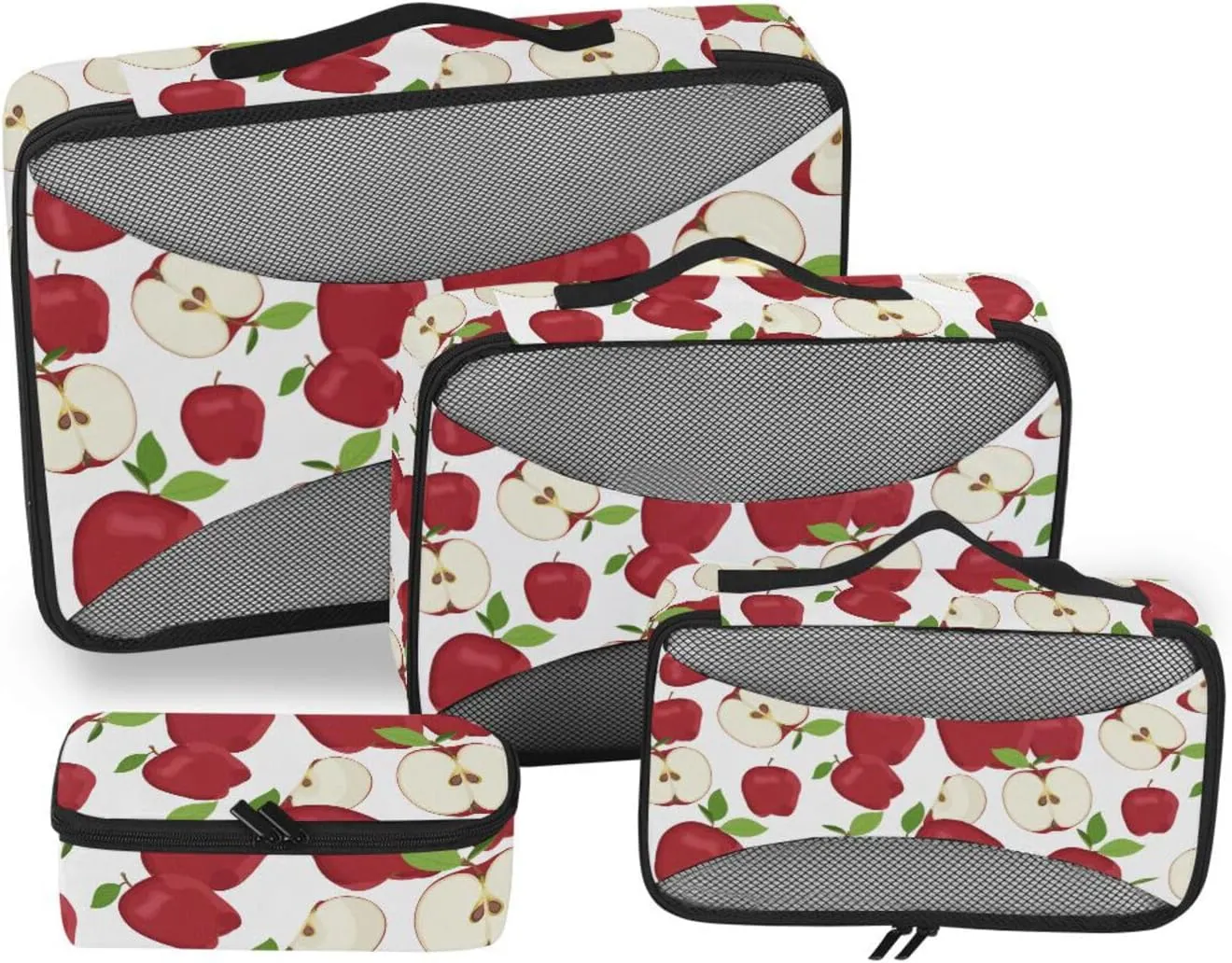 Travel Cubes for Packing Set of 4 Luggage Cubes for Packing Luggage Packing Organizers Pcking Cubes Apples Slice
